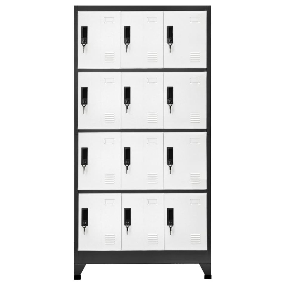 Armoire en acier Koface 90 cm – 12 casiers avec fermeture à clé - Photo n°1