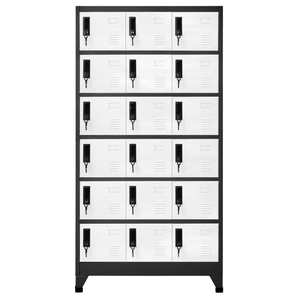 Armoire en acier Koface 90 cm – 18 casiers avec fermeture à clé - Photo n°1