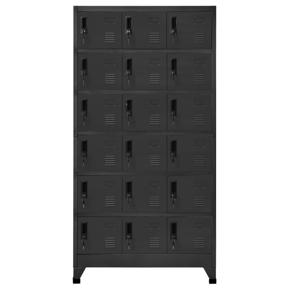 Armoire en acier Koface 90 cm – 18 casiers avec fermeture à clé - Photo n°1