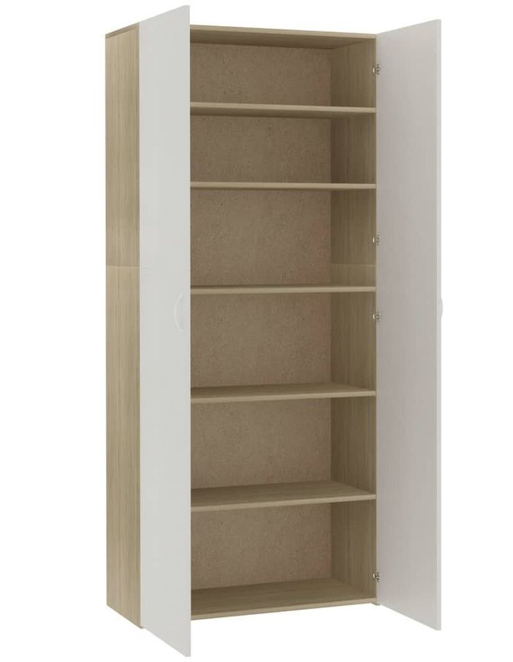 Armoire en bois 2 portes multifonctions Bakari 80 cm - Pratique et sobre - Photo n°1