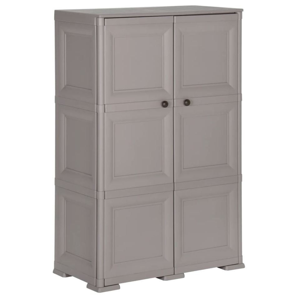 Armoire en plastique 79x43x125 cm Design de bois Gris - Photo n°1