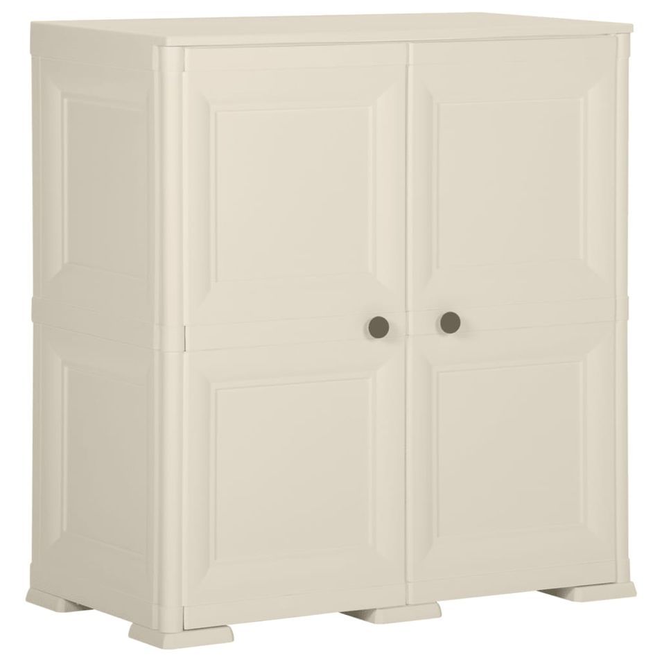 Armoire en plastique 79x43x85,5 cm Design de bois Crème - Photo n°1