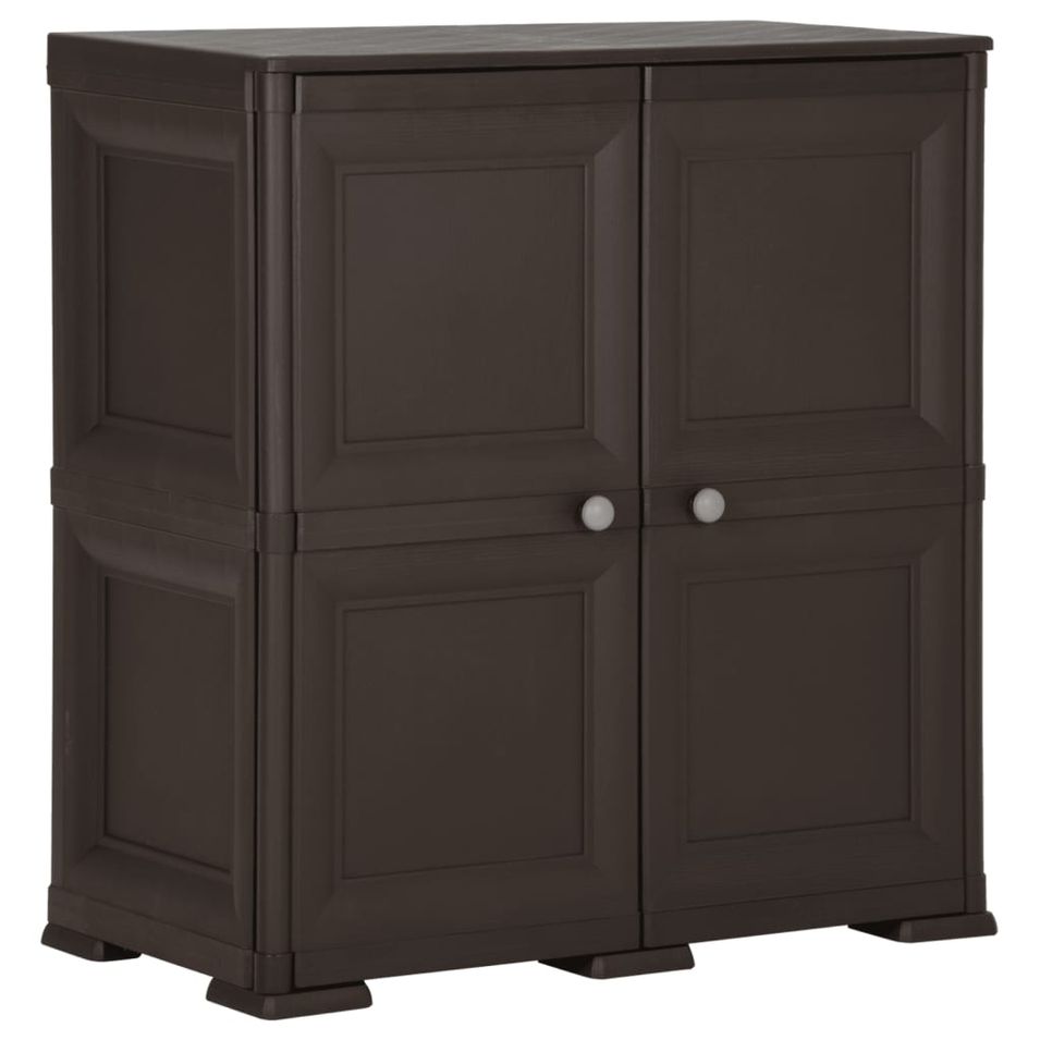 Armoire en plastique 79x43x85,5 cm Design de bois Marron - Photo n°1