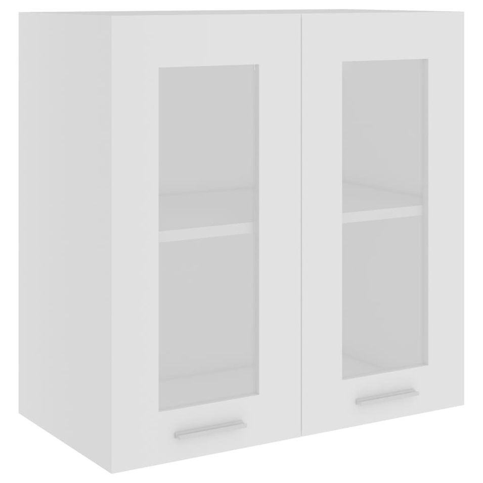 Armoire en verre suspendue Blanc 60x31x60 cm - Photo n°1