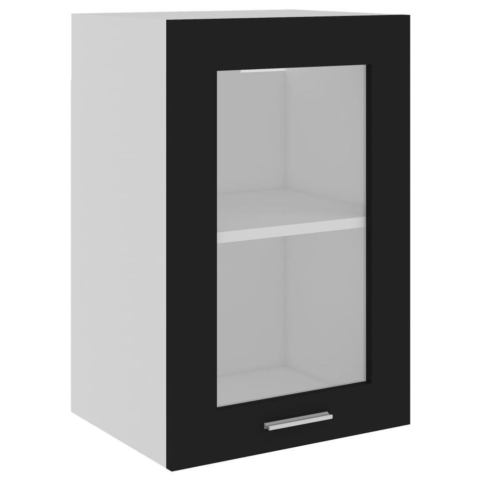 Armoire en verre suspendue Noir 40x31x60 cm - Photo n°1