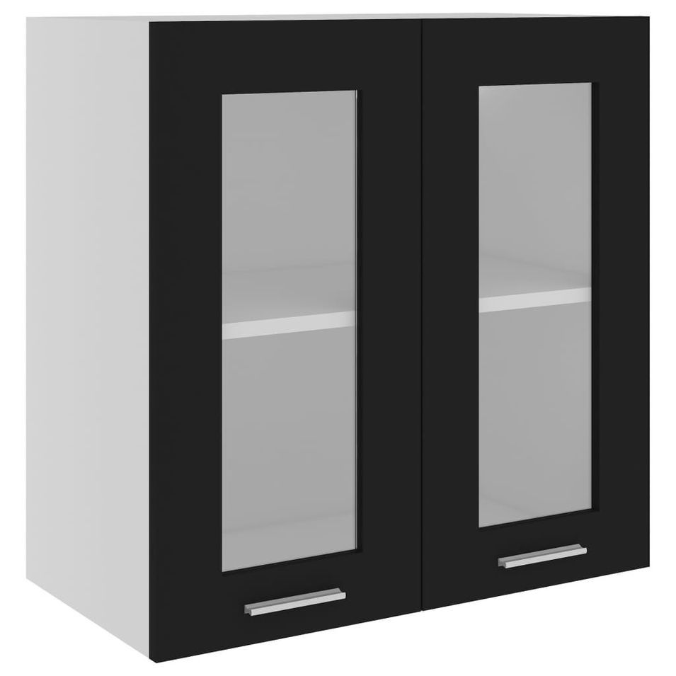 Armoire en verre suspendue Noir 60x31x60 cm - Photo n°1