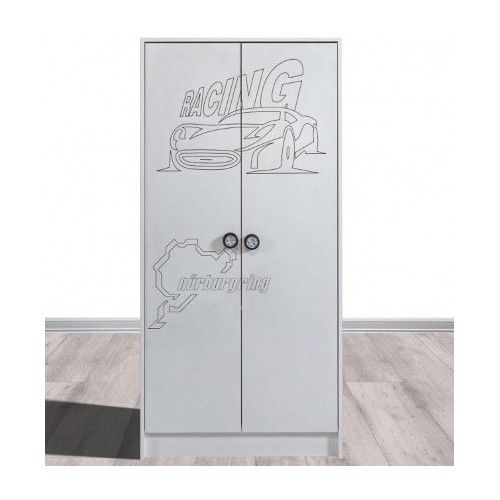 Armoire enfant blanche 2 portes Sporting - Photo n°1