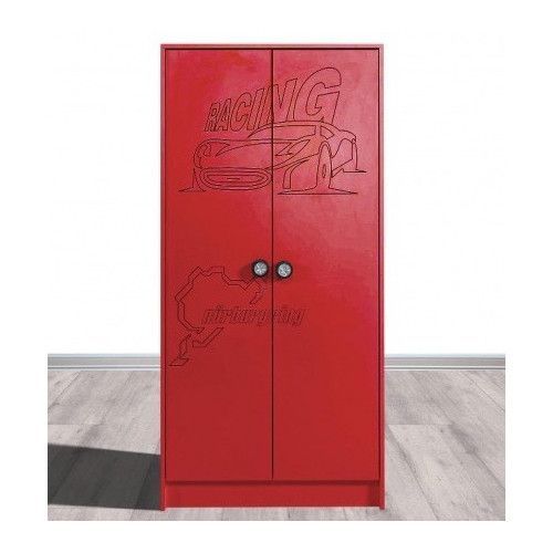 Armoire enfant rouge 2 portes Sporting - Photo n°1
