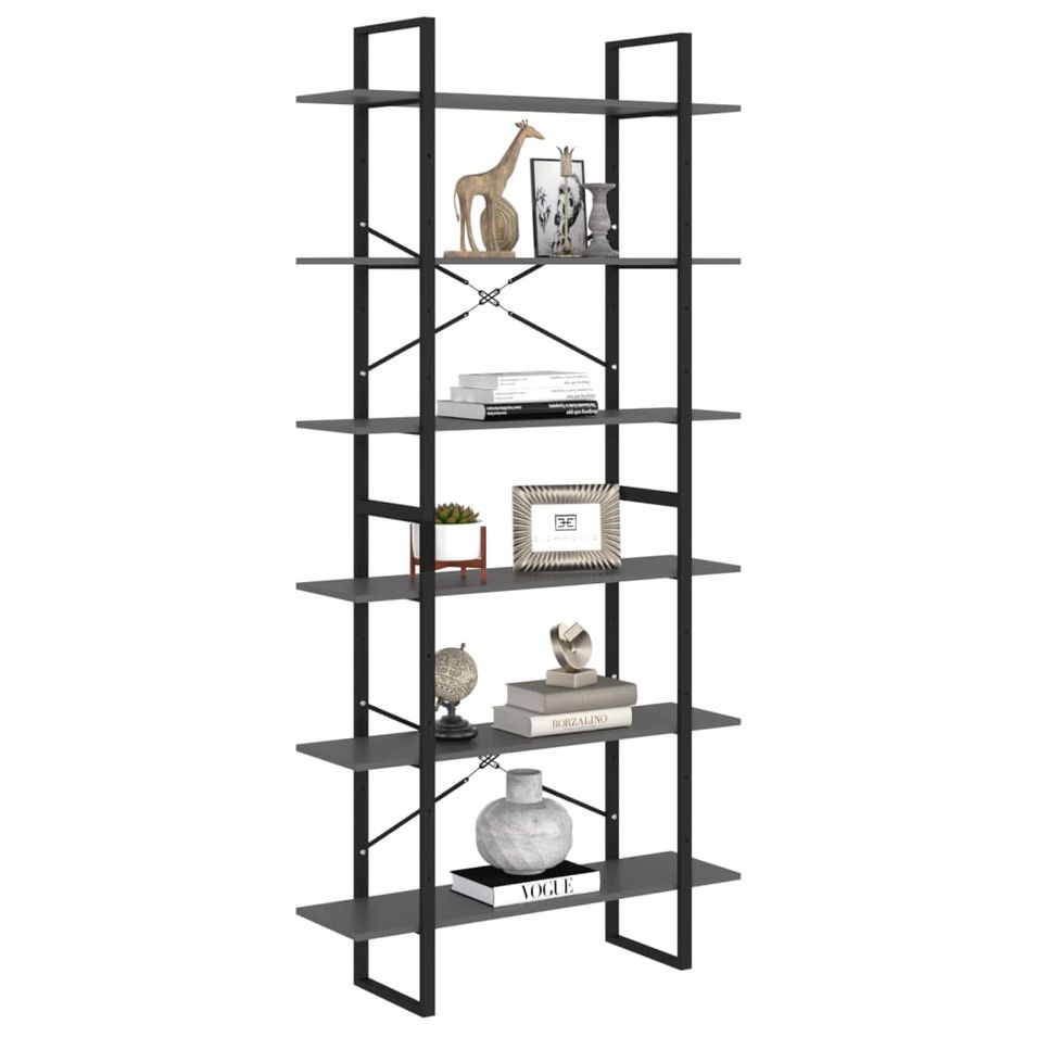 Armoire haute Gris 100x30x210 cm - Photo n°1