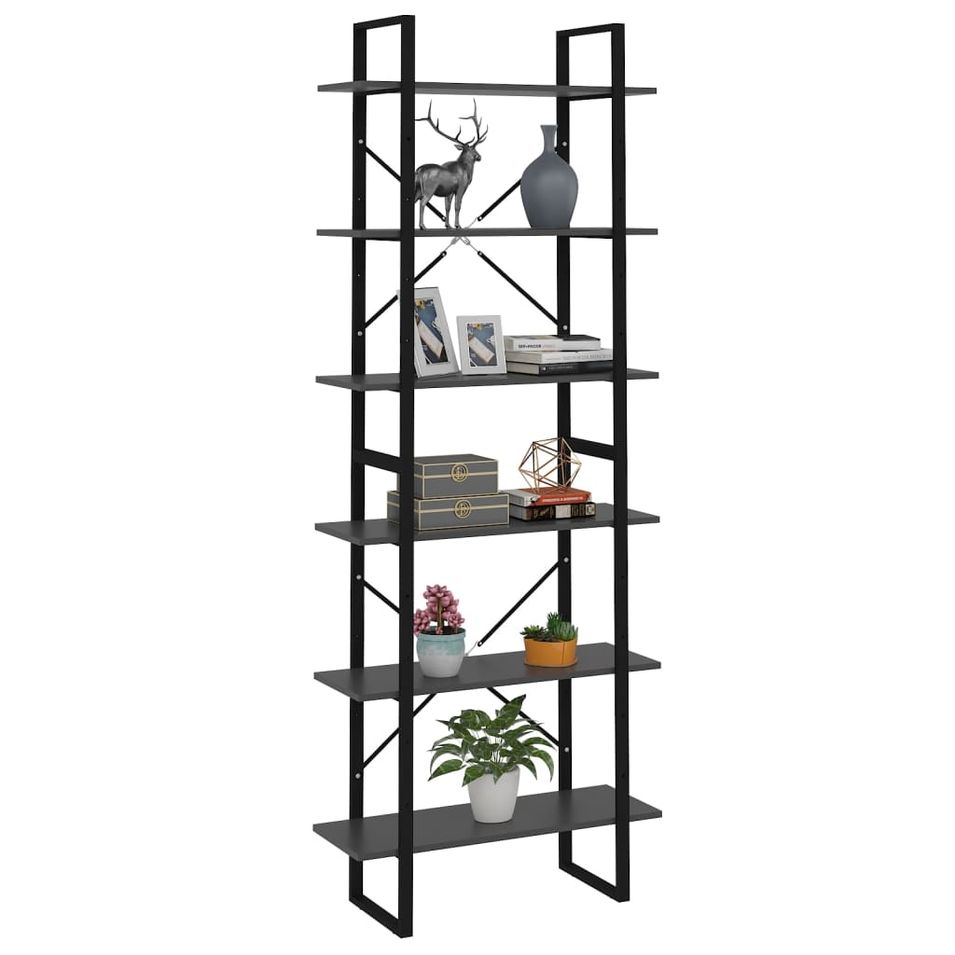 Armoire haute Gris 80x30x210 cm - Photo n°1