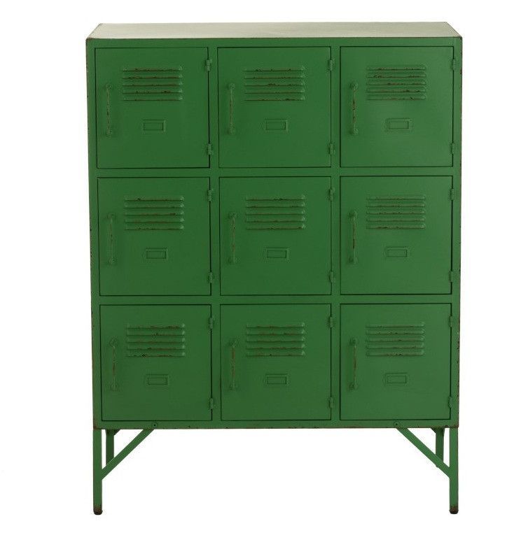 Armoire industriel 9 tiroirs metal vert Viho - Photo n°1