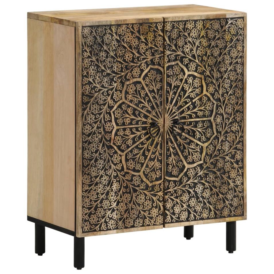Armoire latérale 60x33x75 cm bois massif de manguier - Photo n°1