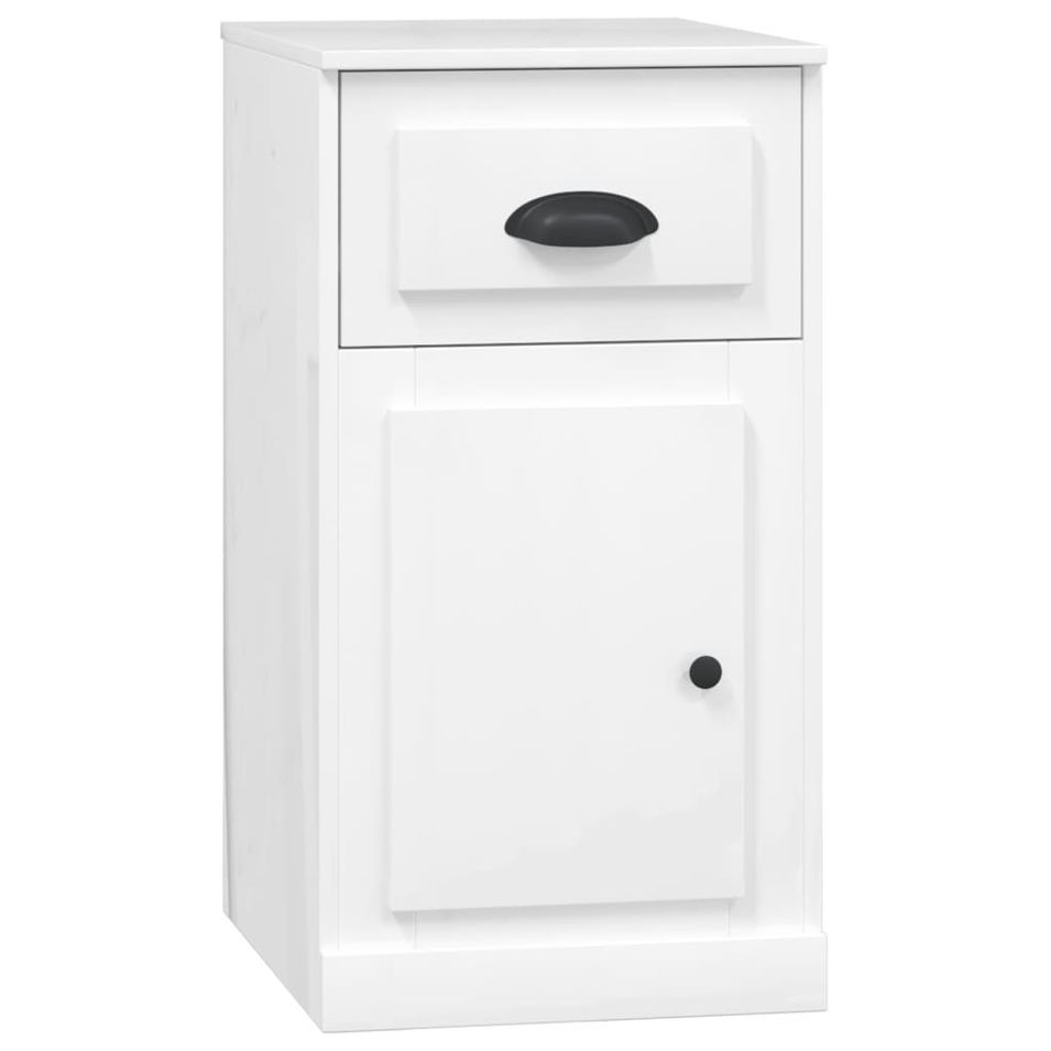 Armoire latérale avec tiroir blanc brillant 40x50x75 cm - Photo n°1