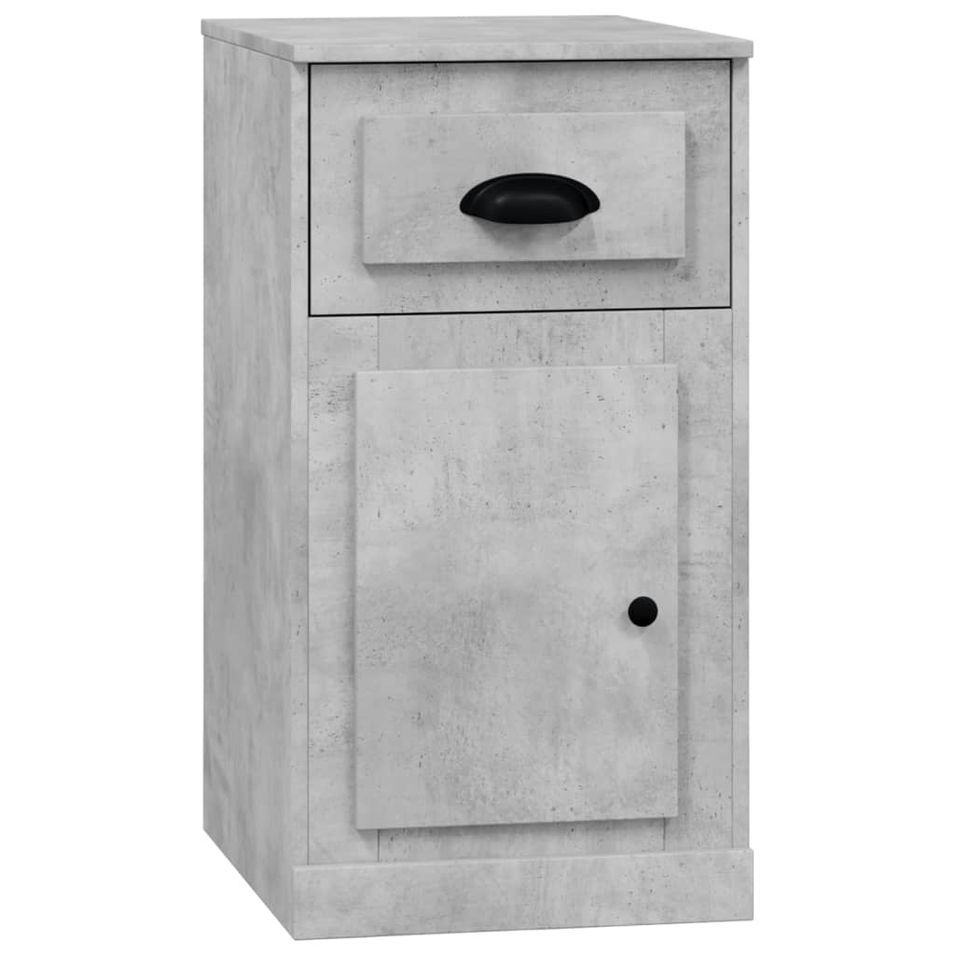 Armoire latérale avec tiroir gris béton 40x50x75 cm - Photo n°1