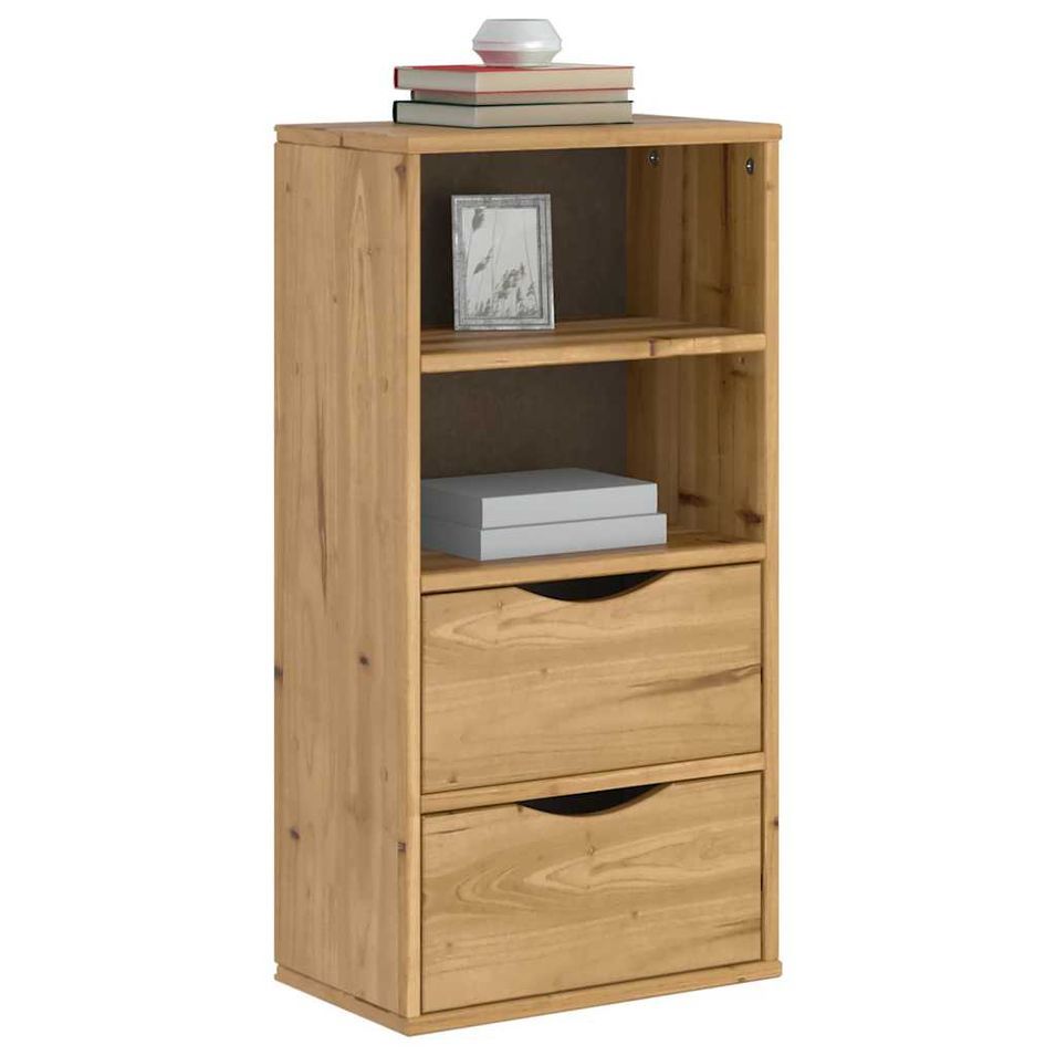 Armoire latérale avec tiroirs ODDA 40x24x79 cm bois massif pin - Photo n°1