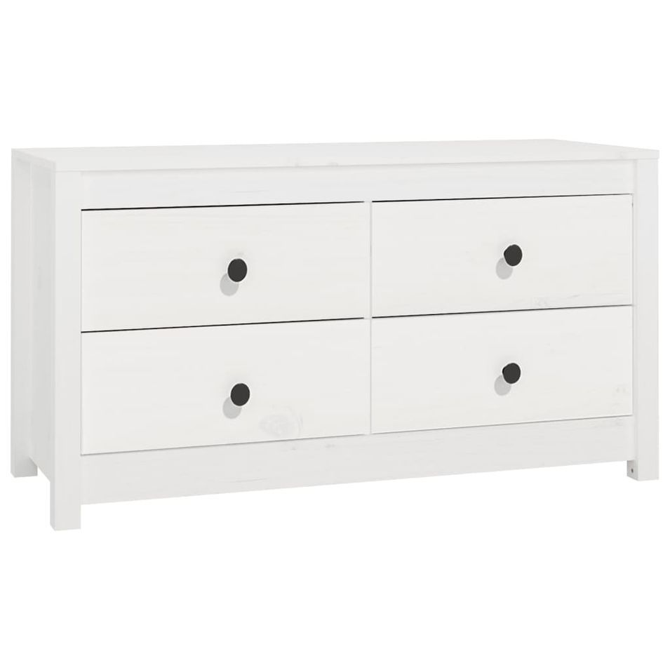 Armoire latérale Blanc 100x40x54 cm Bois de pin massif - Photo n°1