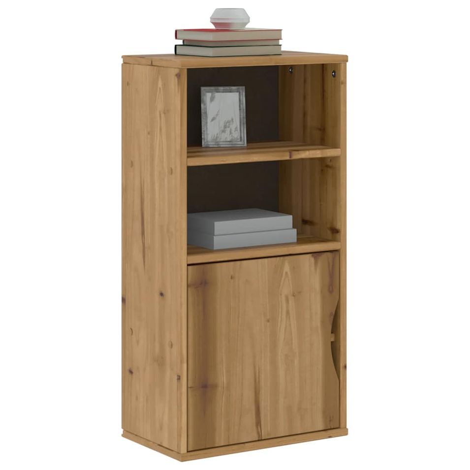 Armoire latérale ODDA 40x24x79 cm bois massif pin - Photo n°1