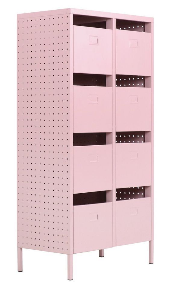 Armoire métallique rose mate 8 tiroirs Lesky - Photo n°1