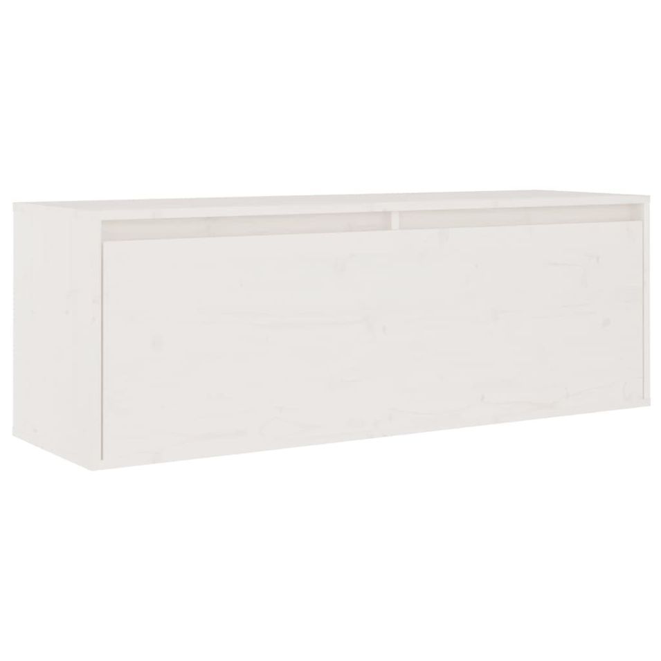 Armoire murale Blanc 100x30x35 cm Bois de pin massif - Photo n°1