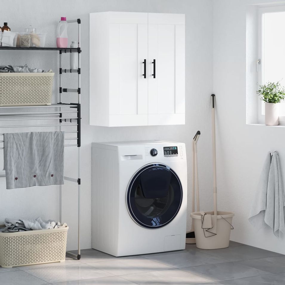 Armoire murale blanc 69,5x34x90 cm bois d'ingénierie - Photo n°1