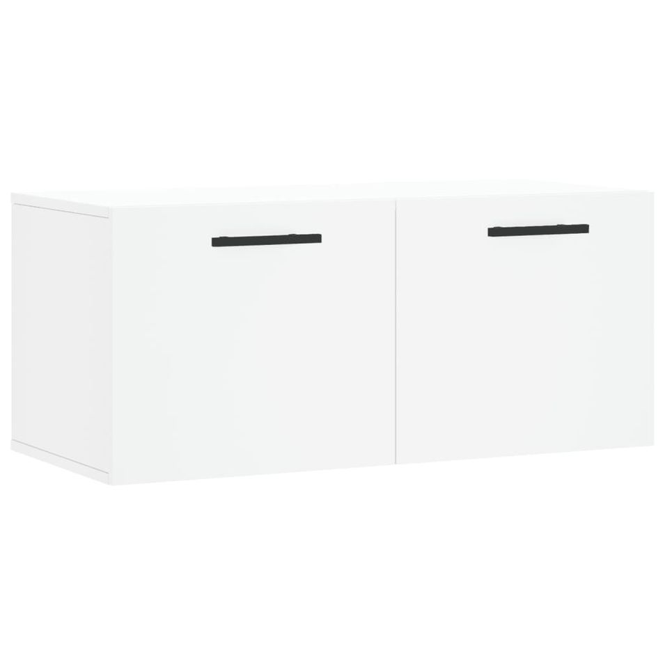 Armoire murale blanc 80x36,5x35 cm bois d'ingénierie - Photo n°1