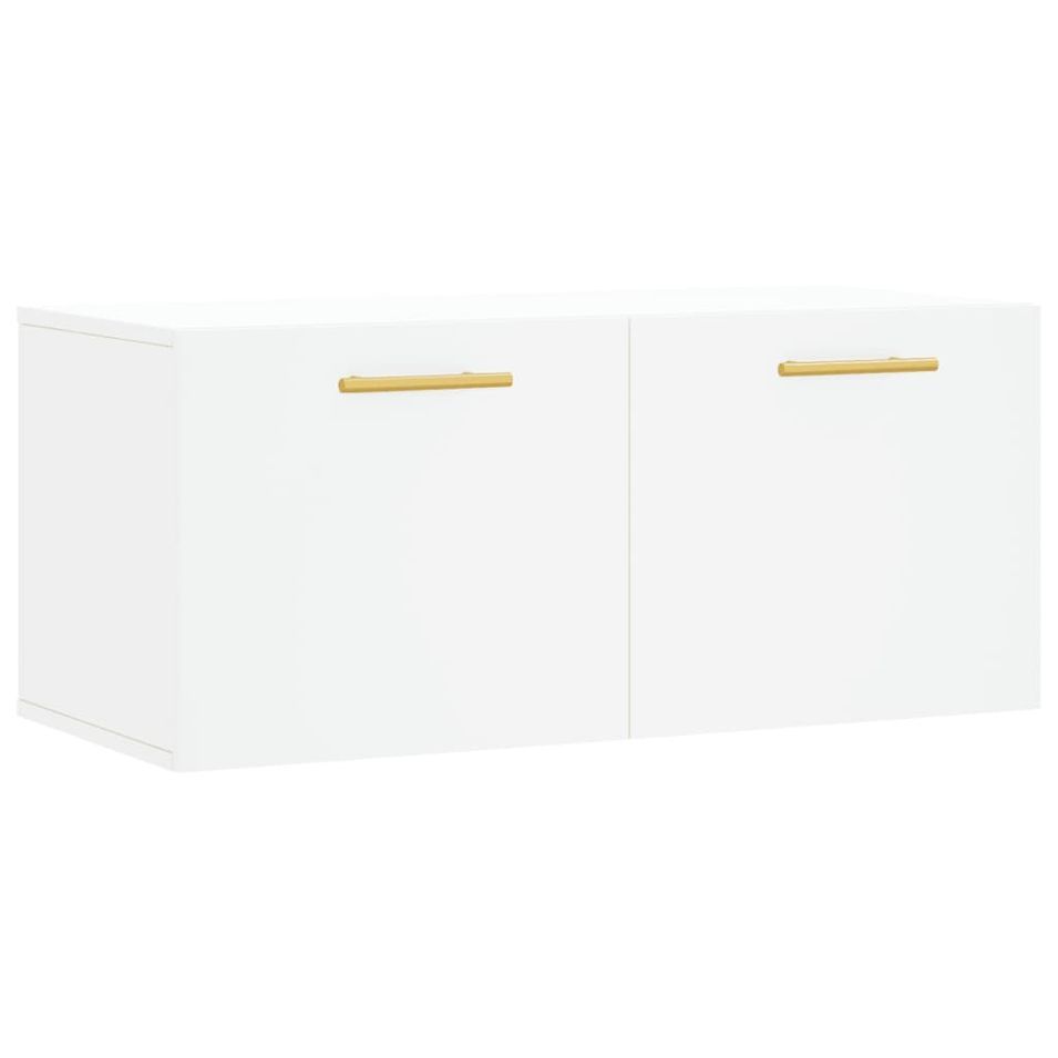 Armoire murale blanc 80x36,5x35 cm bois d'ingénierie - Photo n°1