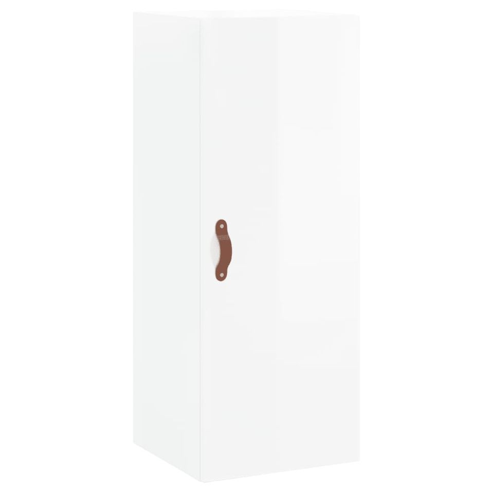 Armoire murale blanc brillant 34,5x34x90 cm - Photo n°1