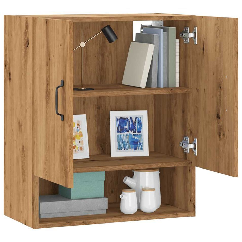 Armoire murale chêne artisanal 60x31x70 cm bois d'ingénierie - Photo n°1