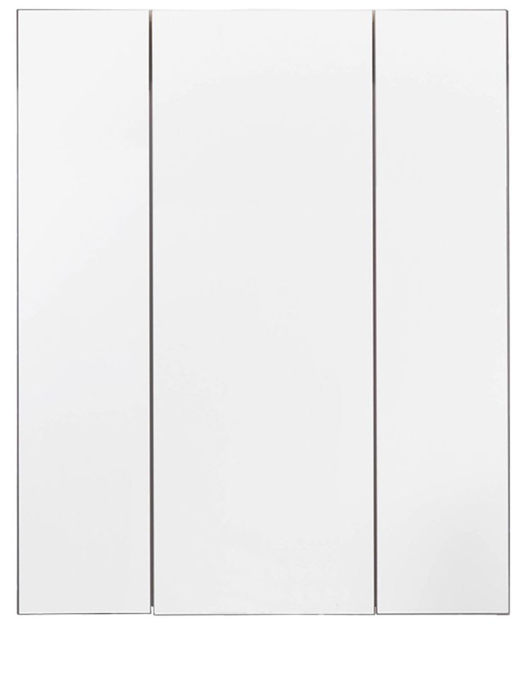 Armoire murale chêne gris 3 portes avec miroir Varok 60 cm - Photo n°1