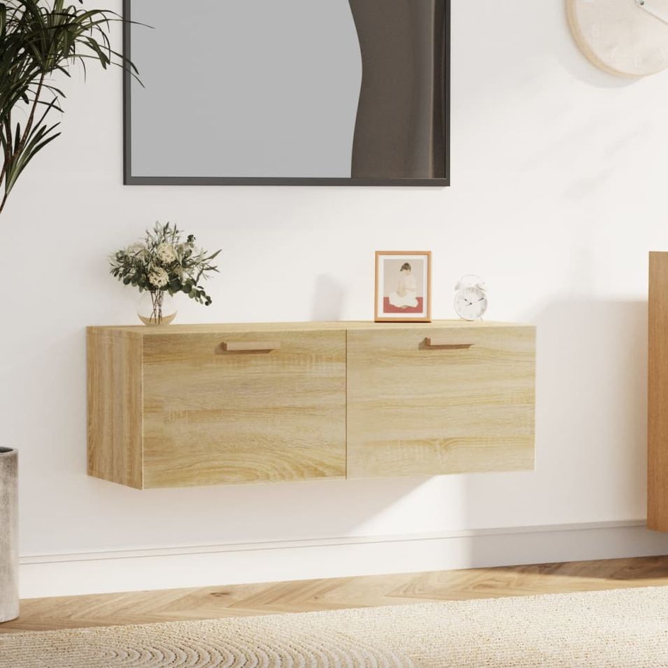 Armoire murale Chêne sonoma 100x36,5x35 cm Bois d'ingénierie - Photo n°1
