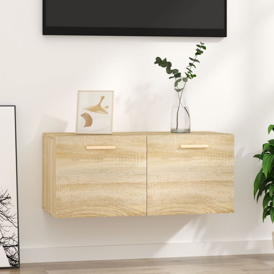 Armoire murale Chêne sonoma 80x35x36,5 cm Bois d'ingénierie - Photo n°1