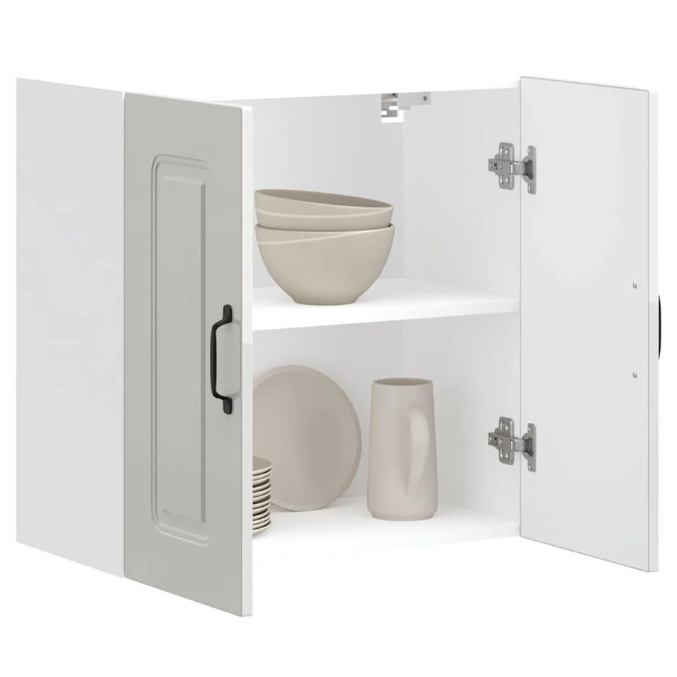 Armoire murale de cuisine Kalmar blanc brillant bois ingénierie - Photo n°1