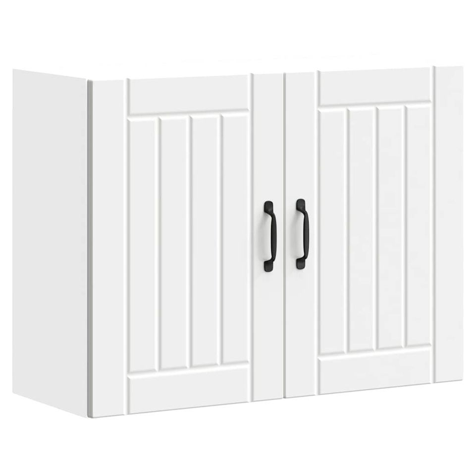 Armoire murale de cuisine Lucca blanc bois d'ingénierie - Photo n°1