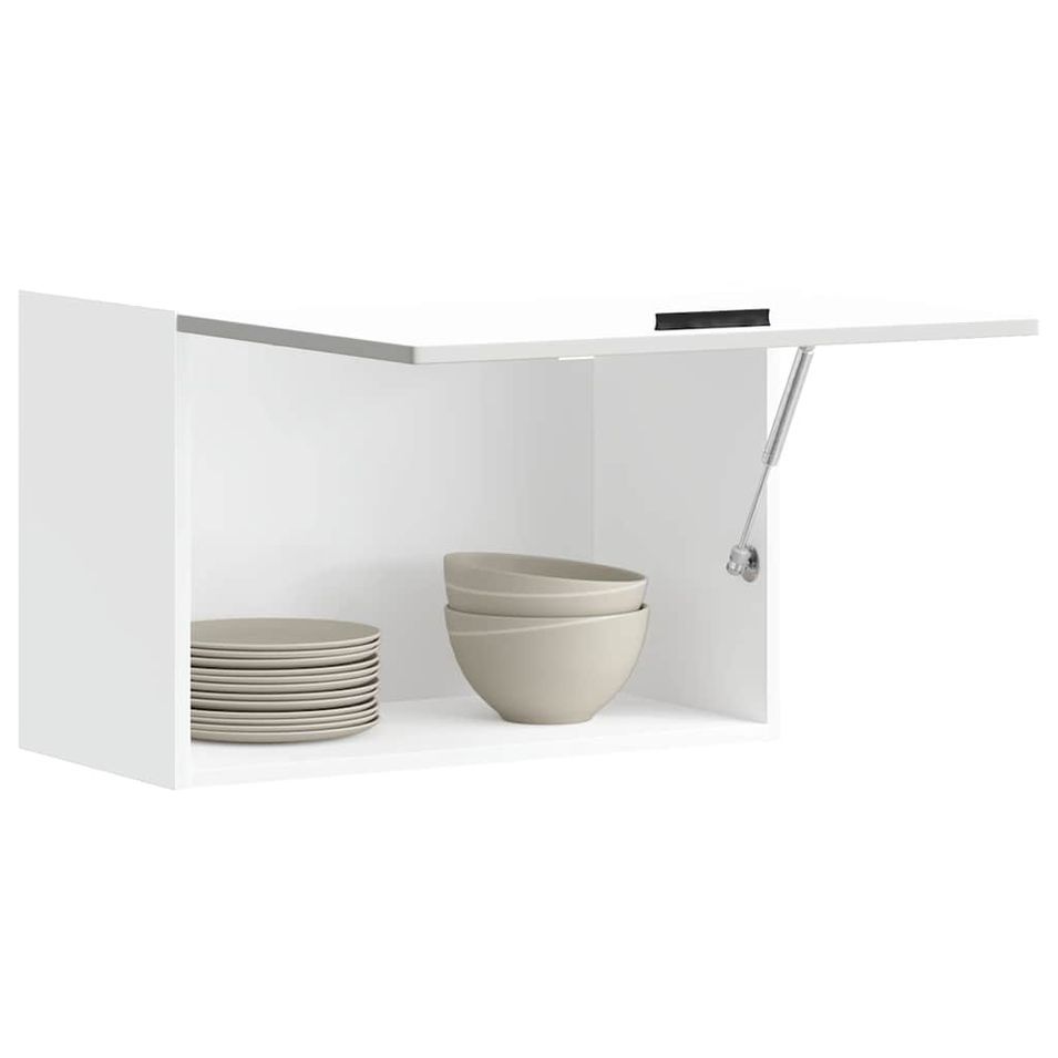 Armoire murale de cuisine Porto blanc bois d'ingénierie - Photo n°1