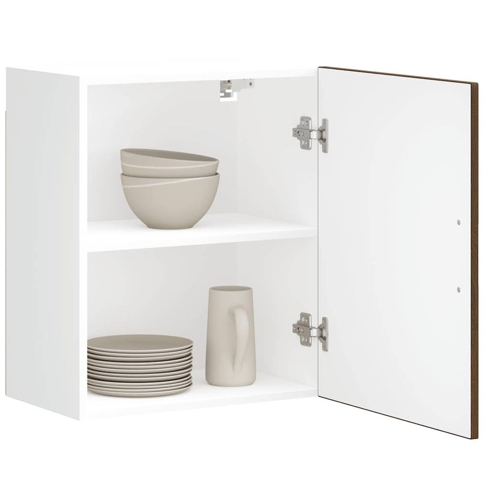 Armoire murale de cuisine Porto chêne marron bois d'ingénierie - Photo n°1