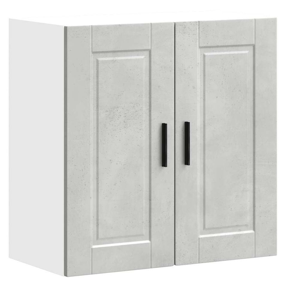 Armoire murale de cuisine Porto gris béton bois d'ingénierie - Photo n°1