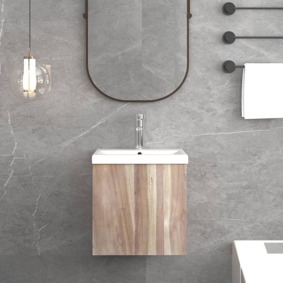 Armoire murale de salle de bain 41x38x40 cm Bois de teck solide - Photo n°1