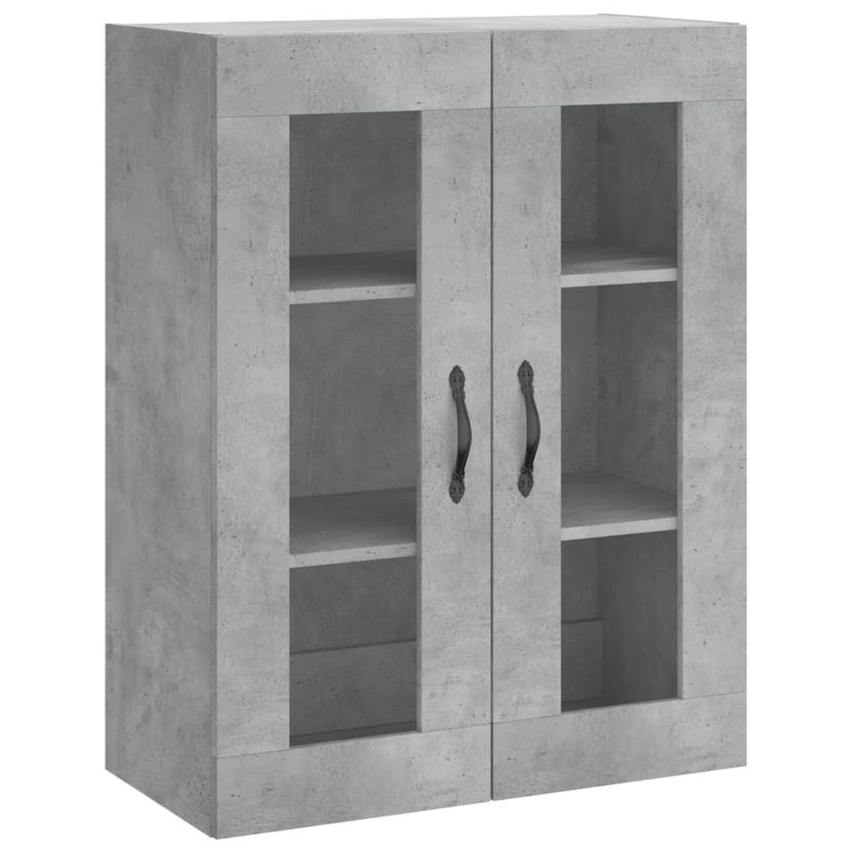 Armoire murale gris béton 69,5x34x90 cm bois d'ingénierie - Photo n°1