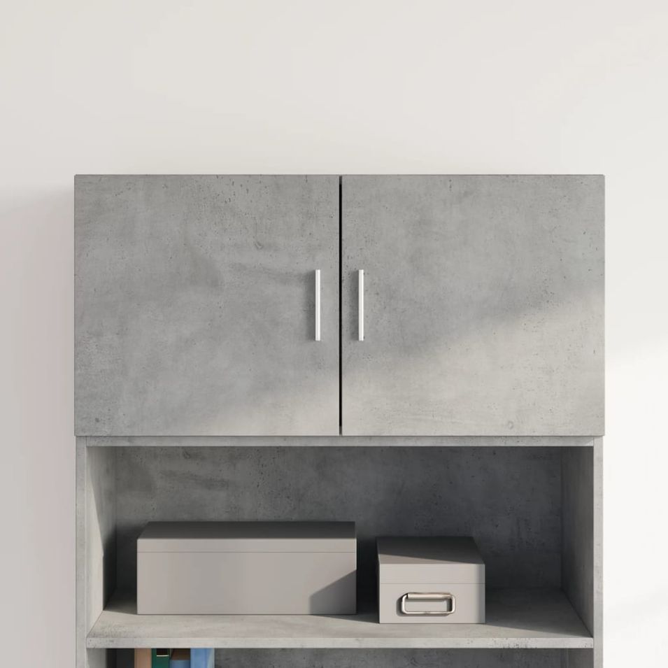 Armoire murale gris béton 80x42,5x40 cm bois d'ingénierie - Photo n°1