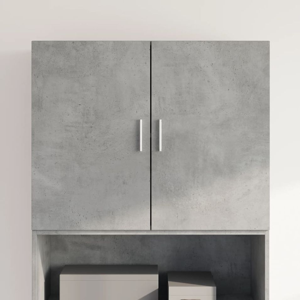 Armoire murale gris béton 80x42,5x64 cm bois d'ingénierie - Photo n°1