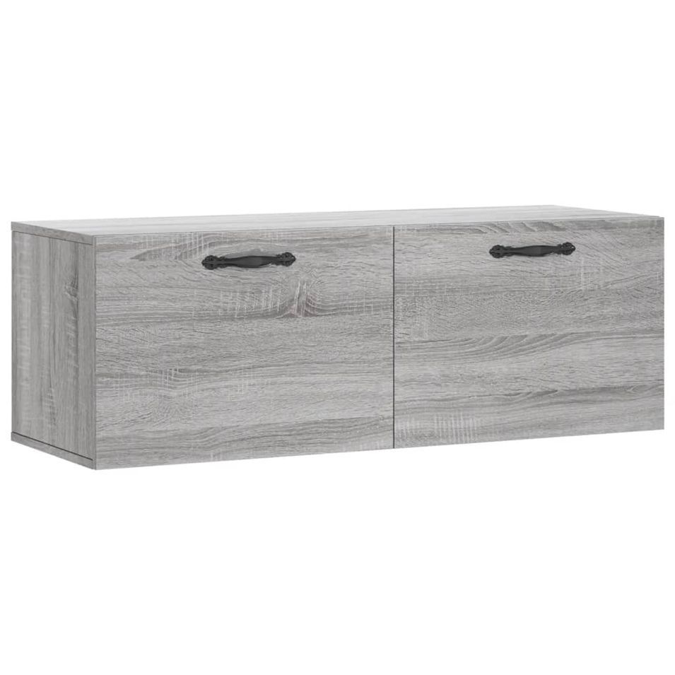 Armoire murale sonoma gris 100x36,5x35 cm bois d'ingénierie - Photo n°1