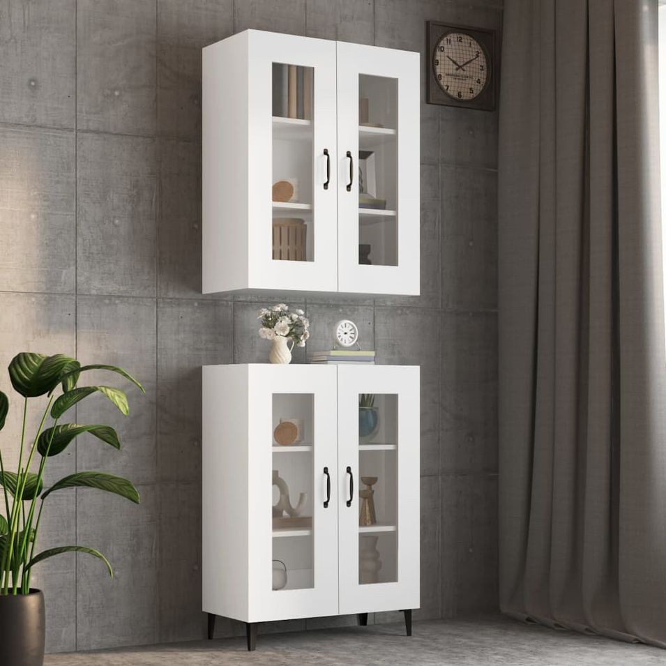 Armoire murale suspendue Blanc 69,5x34x90 cm - Photo n°1