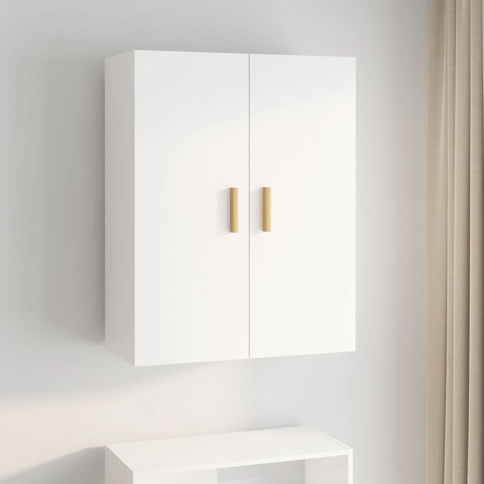 Armoire murale suspendue Blanc brillant 69,5x34x90 cm - Photo n°1