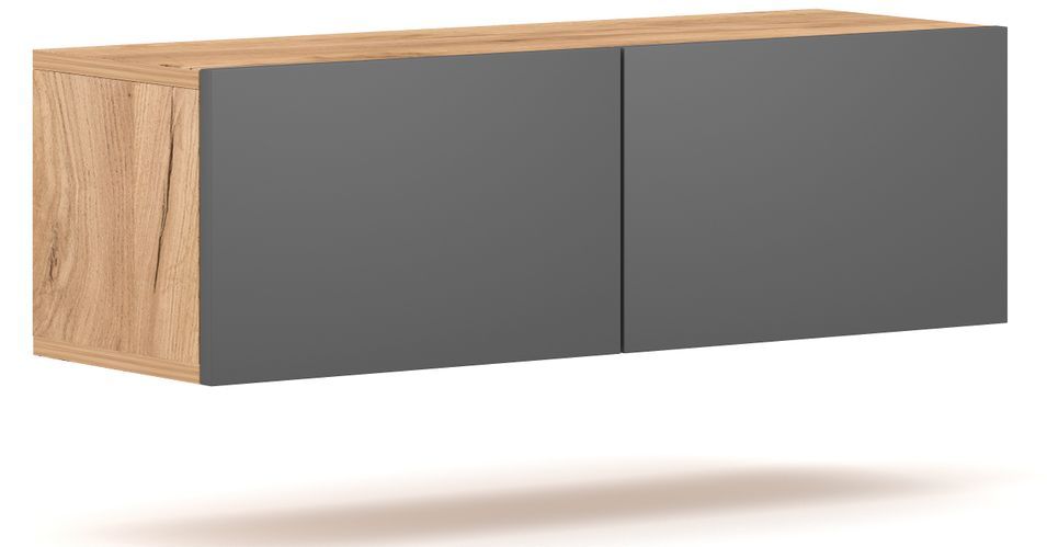 Armoire murales horizontale naturel et gris anthracite Bozena 80 cm - Photo n°1