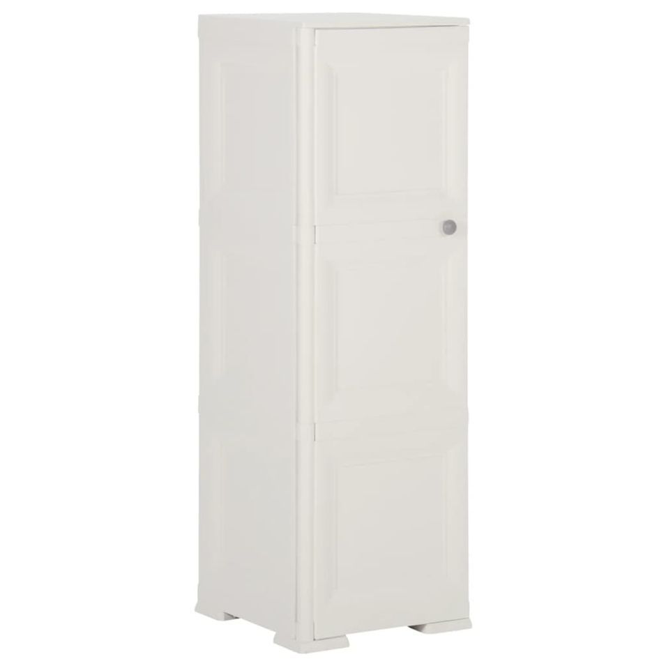 Armoire plastique 40x43x125 cm design de bois blanc angora - Photo n°1