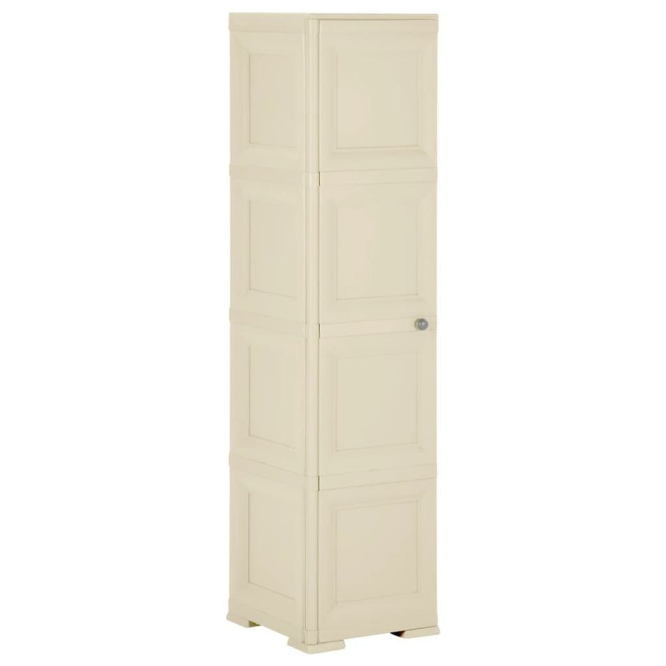 Armoire plastique 40x43x164 cm design de bois blanc angora - Photo n°1