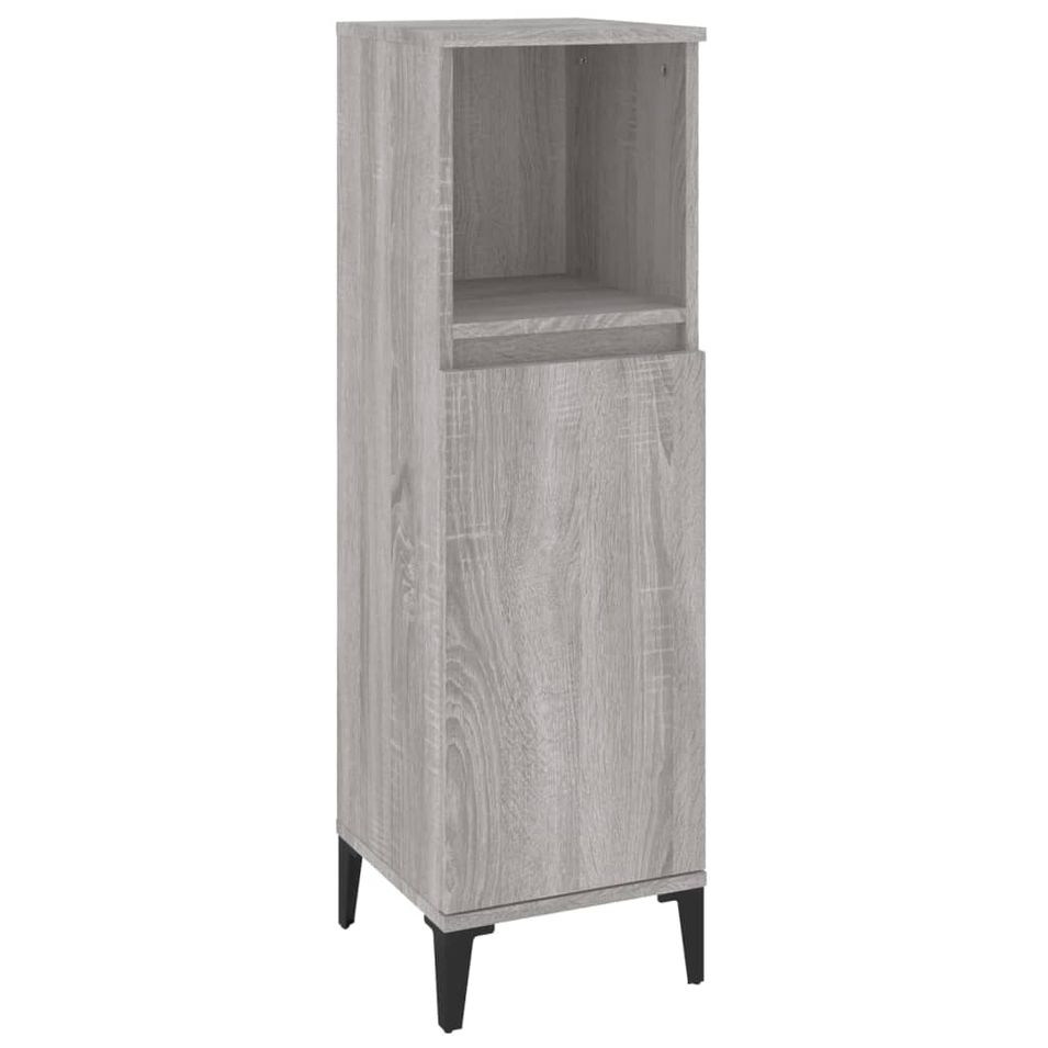 Armoire salle de bain sonoma gris 30x30x100 cm - Photo n°1