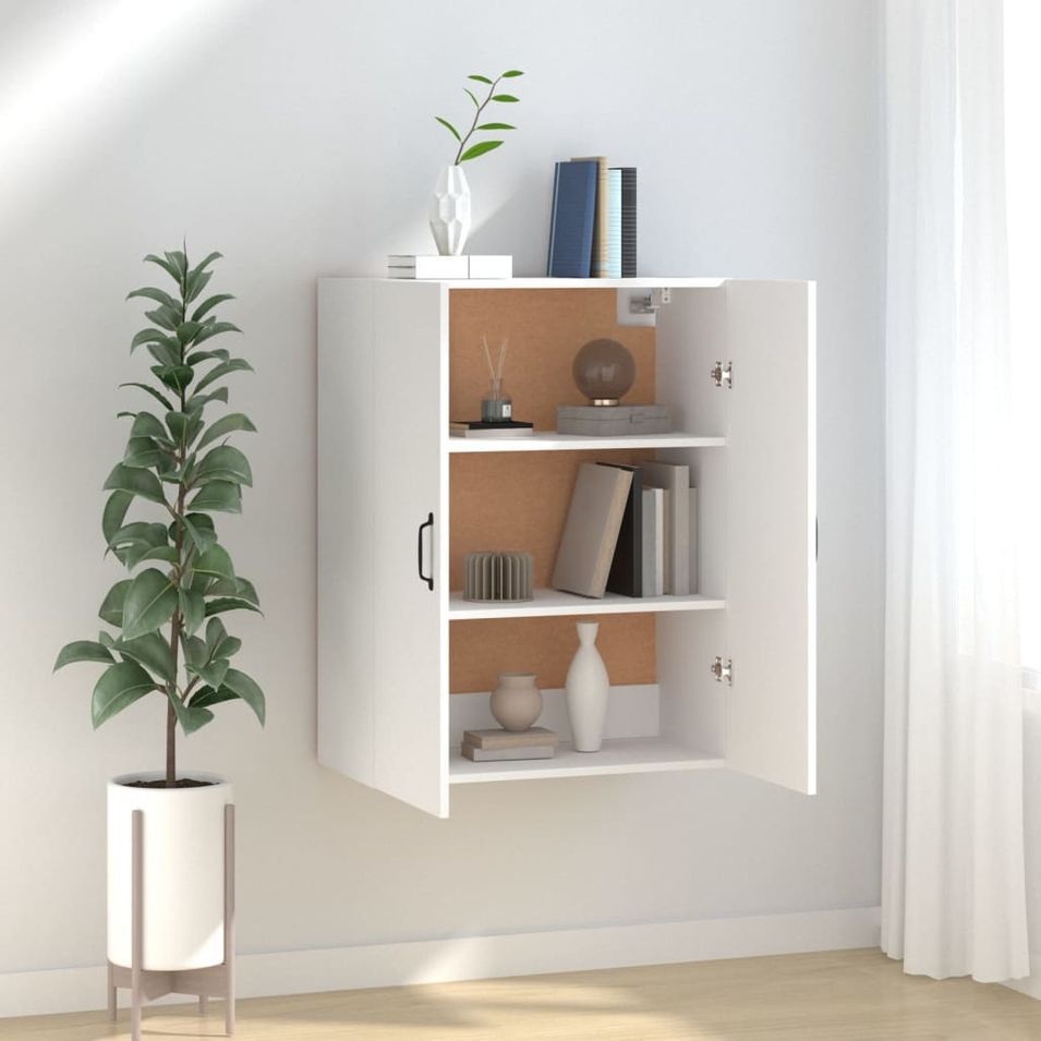 Armoire suspendue Blanc 69,5x34x90 cm Bois d'ingénierie - Photo n°1
