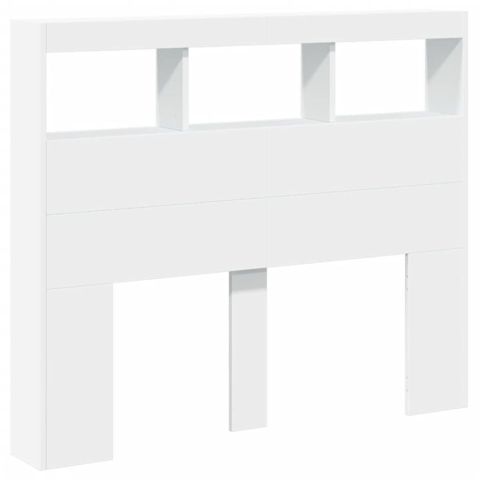 Armoire tête de lit avec LED blanc 120x17x102 cm - Photo n°1