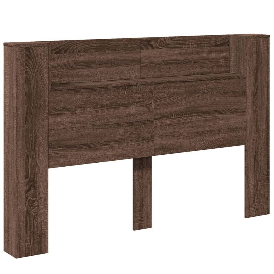 Armoire tête de lit avec LED chêne marron 160x16,5x103,5 cm - Photo n°1